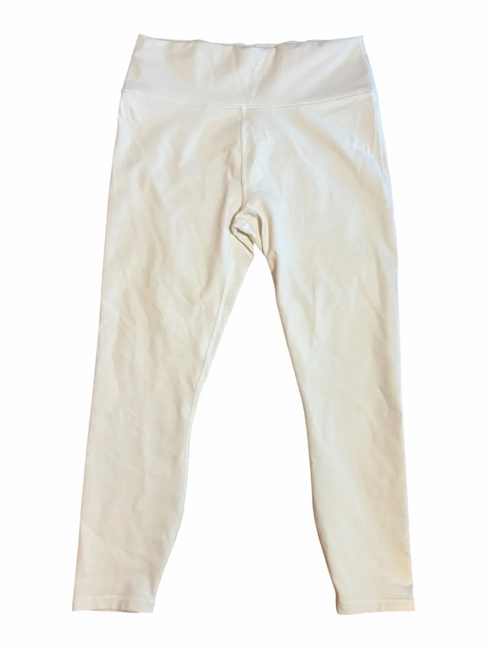 476. Fabletics Cream High-Rise Leggings with Pastel Back Accent - Picture 2 of 3